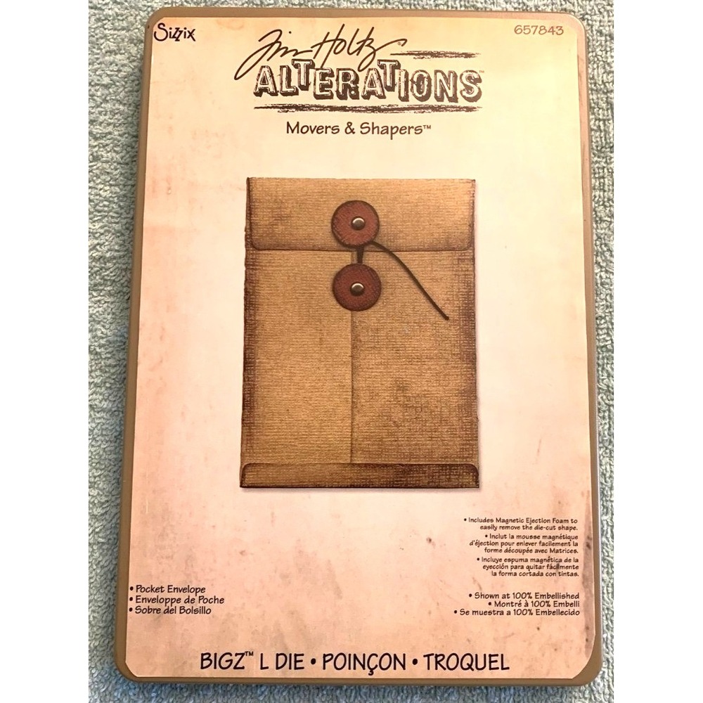 Sizzix‎ Bigz L Die Tim Holtz Alterations Pocket Envelope 667843 Missing Paper